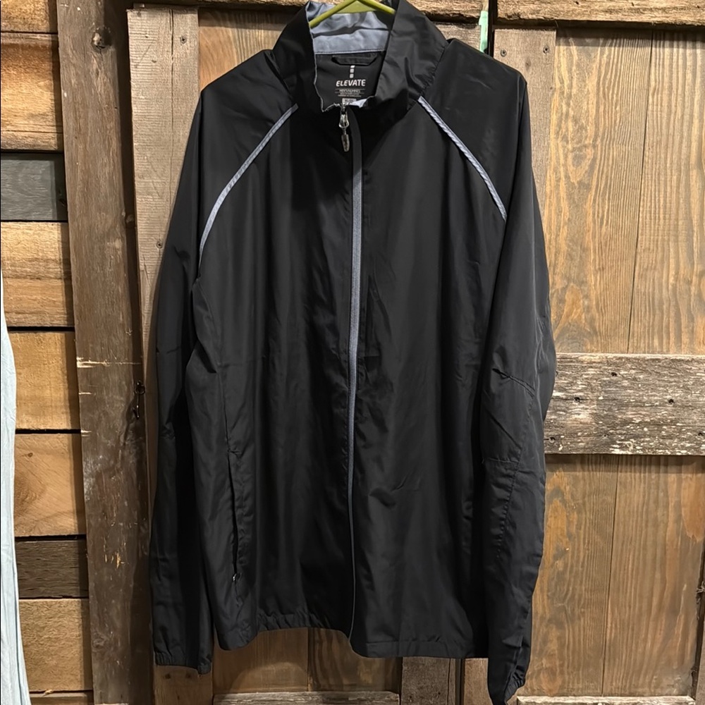 Elevate Men's Black Windbreaker Jacket